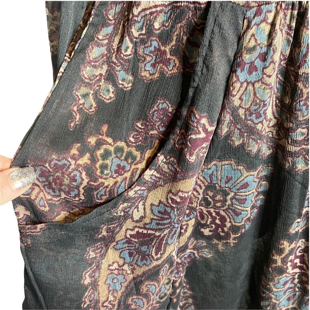 Free People Monnstruck Black Paisley Chiffon Flowy Dress xs - Picture 9 of 16